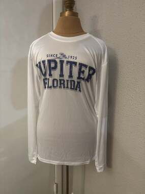 Paragon Long Sleeve Blue/Gray Jupiter Florida Logo T-Shirt M Collegiate Casual
